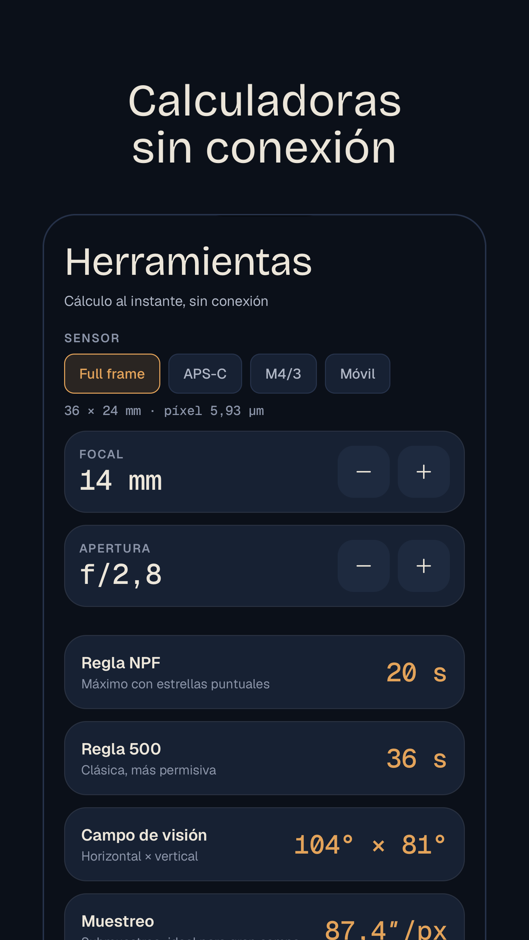 Calculadoras sin conexión