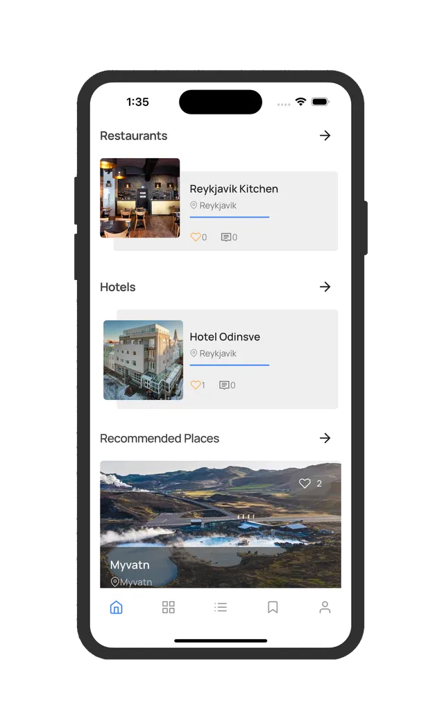 Listado de restaurantes, hoteles y lugares recomendados en Iceland Guide